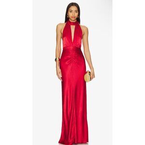 Shona Joy Tatum Halter Neck Maxi Dress in Grenadine